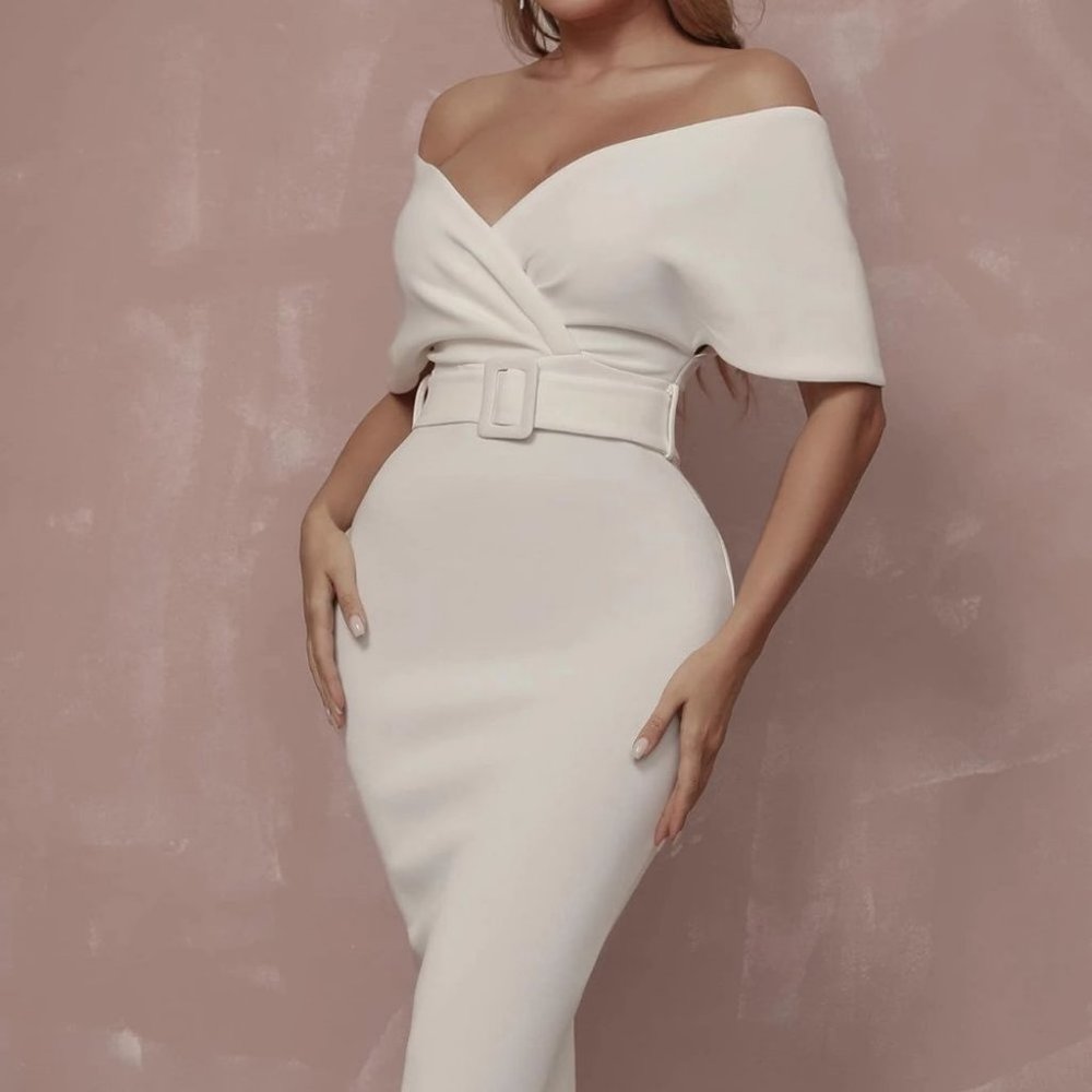 White Chic Womens bodycon Dress - Picture 4 of 5